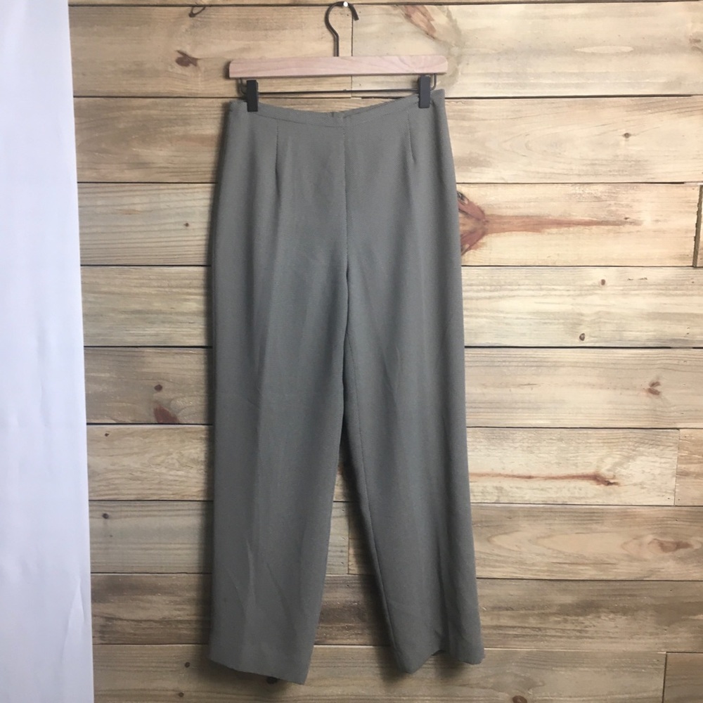 Vintage Green Patterned Mid Rise Trousers